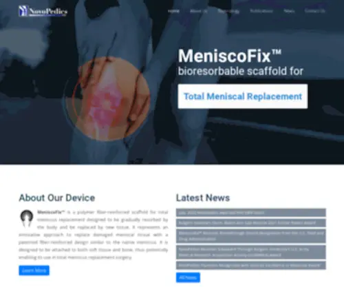 Novopedics.com(Implantable Meniscal Knee Fix) Screenshot