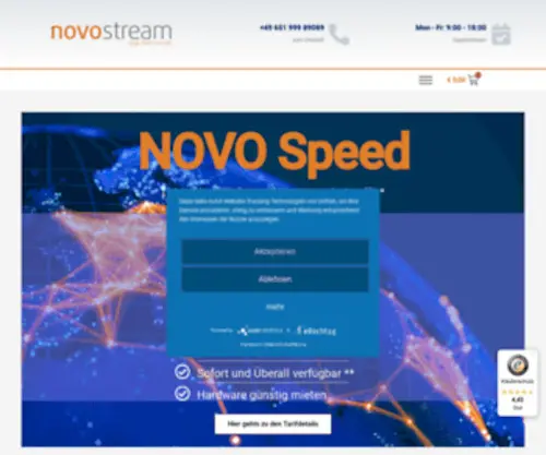 Novostream.de(Internet über Satellit) Screenshot