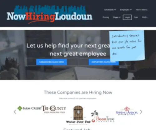Nowhiringloudoun.com(Let us help find your next great employee or job) Screenshot