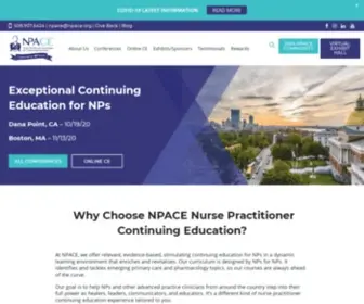 Npace.org(Continuing Education for NPs I NPACE I Advance Your Career) Screenshot