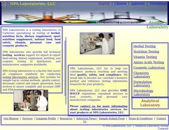 Npalab.com(Analytical laboratory NPA laboratories) Screenshot