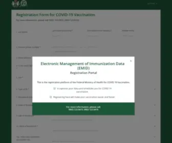 NPHCDaict.com.ng(Self-Registration COVID-19 Vaccine Introduction Checklist) Screenshot