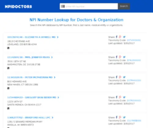 Npidoctors.com(Npidoctors) Screenshot