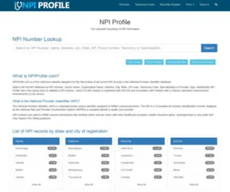 Npiprofile.com(NPI Profile) Screenshot