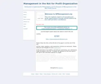 Npmanagement.org(Home page for) Screenshot