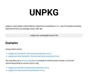 NPMCDN.com(UNPKG) Screenshot