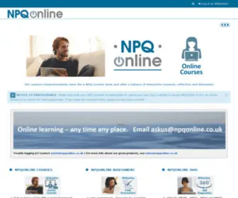 NpqOnline.co.uk(Moodle) Screenshot