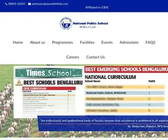 NPSwhitefield.com(National Public School) Screenshot