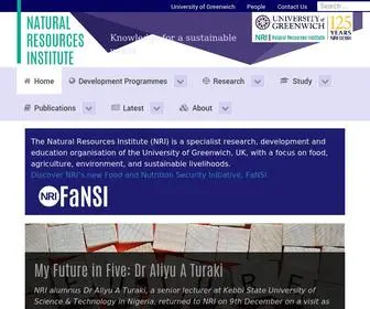 Nri.org(Natural Resources Institute) Screenshot