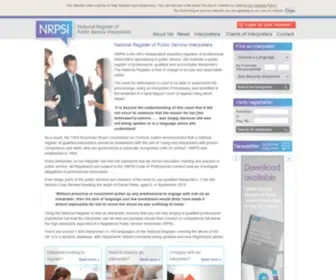NRpsi.org.uk(National Register of Public Service Interpreters) Screenshot