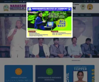 Nrtit.ac.in(Narasaraopeta Institute of Technology) Screenshot