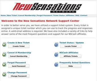 NS-Support.com(New Sensations Network Support Center) Screenshot