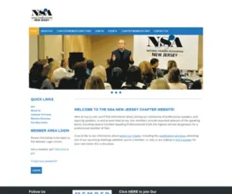 Nsa-NJ.org(National Speakers Association New Jersey Chapter NSA) Screenshot