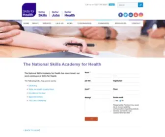 Nsahealth.org.uk(National Skills Academy for Health) Screenshot