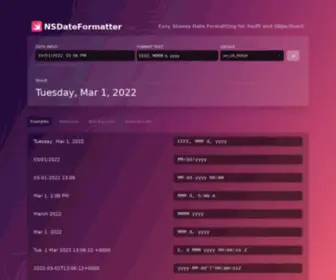 Nsdateformatter.com(Live Date Formatting Playground for Swift) Screenshot