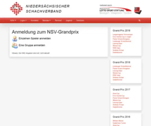 NSV-Grandprix.de(Niedersächsischer Schachverband) Screenshot