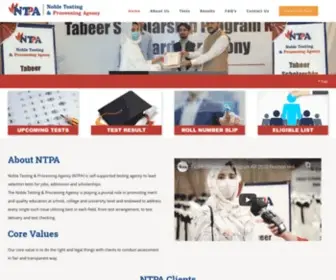 Nta.org.pk(Nobel Testing & Processing Agency NTPA) Screenshot