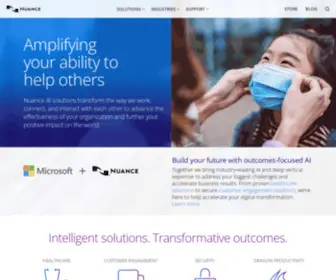 Nuance.com(Conversational AI for Healthcare and Customer Engagement) Screenshot