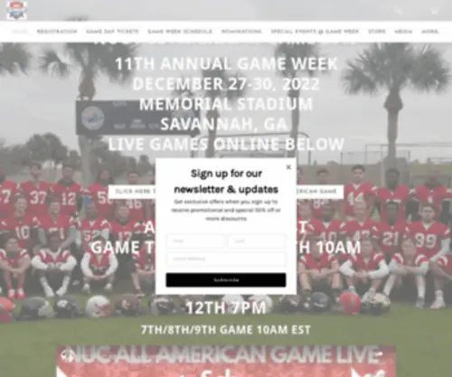 Nucallamerican.com(Witness the thrilling NUC Sports All American Football Game Week North vs South) Screenshot