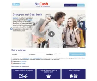 Nucash.nl(Het beste online cashbackprogramma om snel cashback te verdienen) Screenshot
