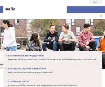 Nuffic.nl(De organisatie voor internationalisering in het onderwijs) Screenshot
