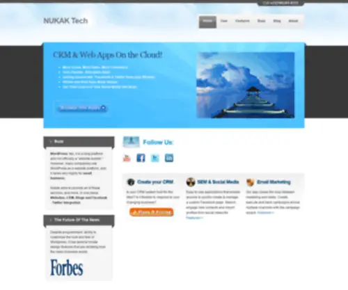 Nukaktech.com(CRM & Web Apps On the Cloud) Screenshot