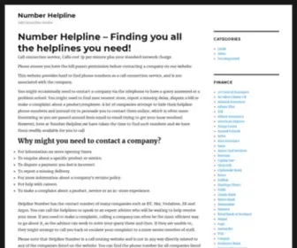 Number-Helpline.co.uk(Number Helpline) Screenshot
