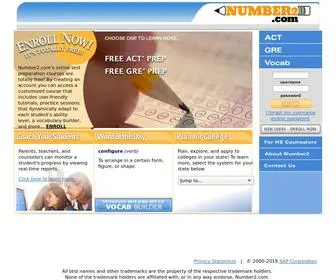 Number2.com(Online Test Prep Courses for College Readiness & Career Development) Screenshot