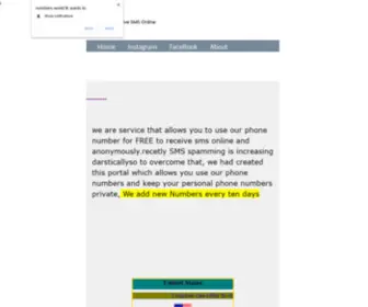 Numbers-World.tk(Free Phone Number) Screenshot