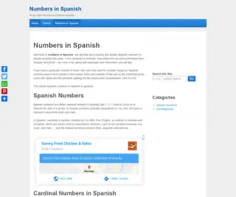 Numbersinspanish.net(Numbers in Spanish) Screenshot