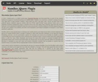 Numbox.org(NumBox jQuery Plugin) Screenshot