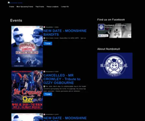 Numbskullshows.com(Concerts and Events) Screenshot