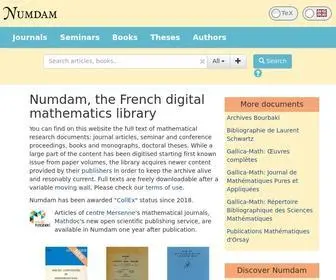 Numdam.org(Numdam) Screenshot