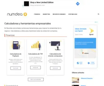 Numdea.com(Calculadoras empresariales para tu negocio) Screenshot