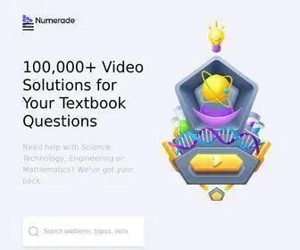 Numerade.com(Find Video Solutions for STEM Textbook Questions) Screenshot