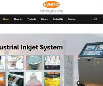 Numericinkjet.com(Industrial Inkjet Printer Manufacturers in Bangalore) Screenshot