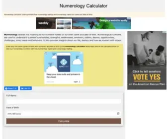 Numerologycalculator.online(Numerology calculator online) Screenshot