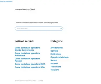 Numeroservizioclienti.com(Tutti i contatti del servizio clienti delle aziende più importanti) Screenshot