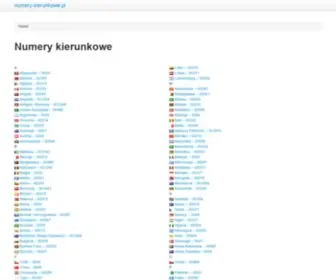 Numery-Kierunkowe.pl(Numery kierunkowe) Screenshot