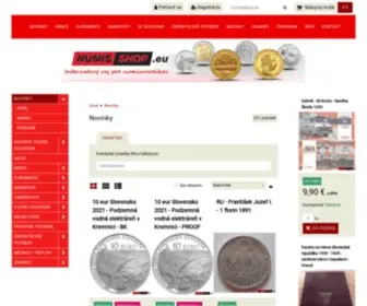 Numisshop.eu(Pamätné mince) Screenshot