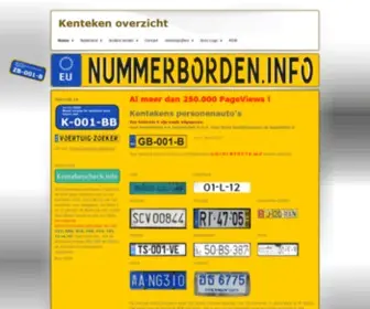 Nummerborden.info(Kenteken overzicht) Screenshot