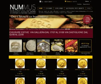 Nummus.com(Vendita monete in oro da investimento e da collezione) Screenshot