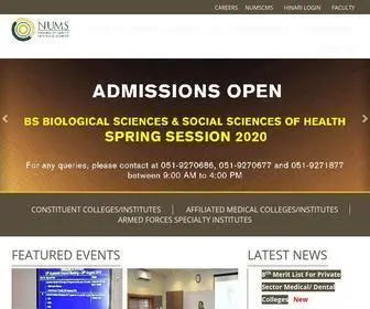 Numspak.edu.pk(National University of Medical Sciences) Screenshot