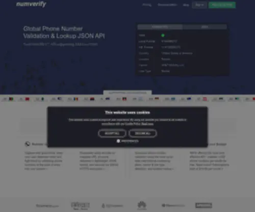 Numverify.com(Numverify API) Screenshot