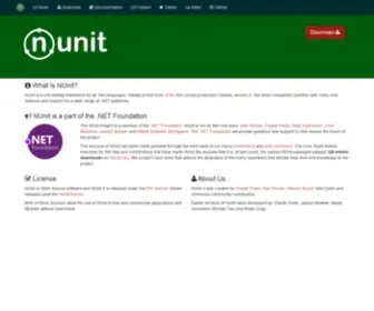 Nunit.org(NUnit is the most popular unit test framework for .NET) Screenshot