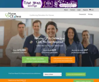 Nursece4Less.com(Nursing Ceus Online) Screenshot