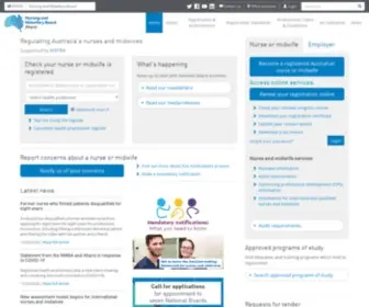 Nursingmidwiferyboard.gov.au(Australian Health Practitioner Regulation Agency) Screenshot
