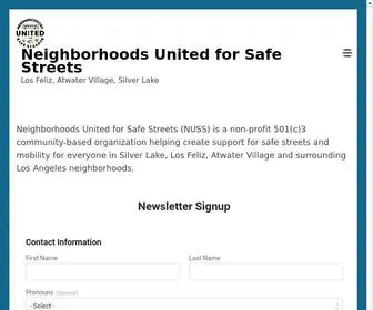 Nusafestreets.org(Neighborhoods United for Safe Streets) Screenshot