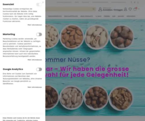 Nussmart.de(Größte Auswahl an Nüssen in Grosspackungen) Screenshot