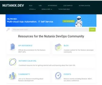 Nutanix.dev(Nutanix) Screenshot